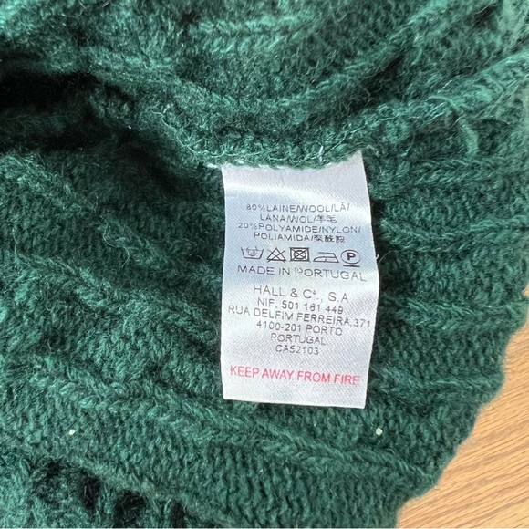 Navy and green beautiful wool sweater - size 4 - Picture 3 of 4